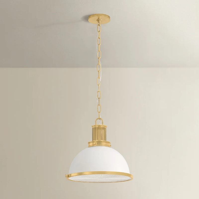 Hudson Valley 9315 Pinesbridge 1-lt 15" Pendant - Aged Brass