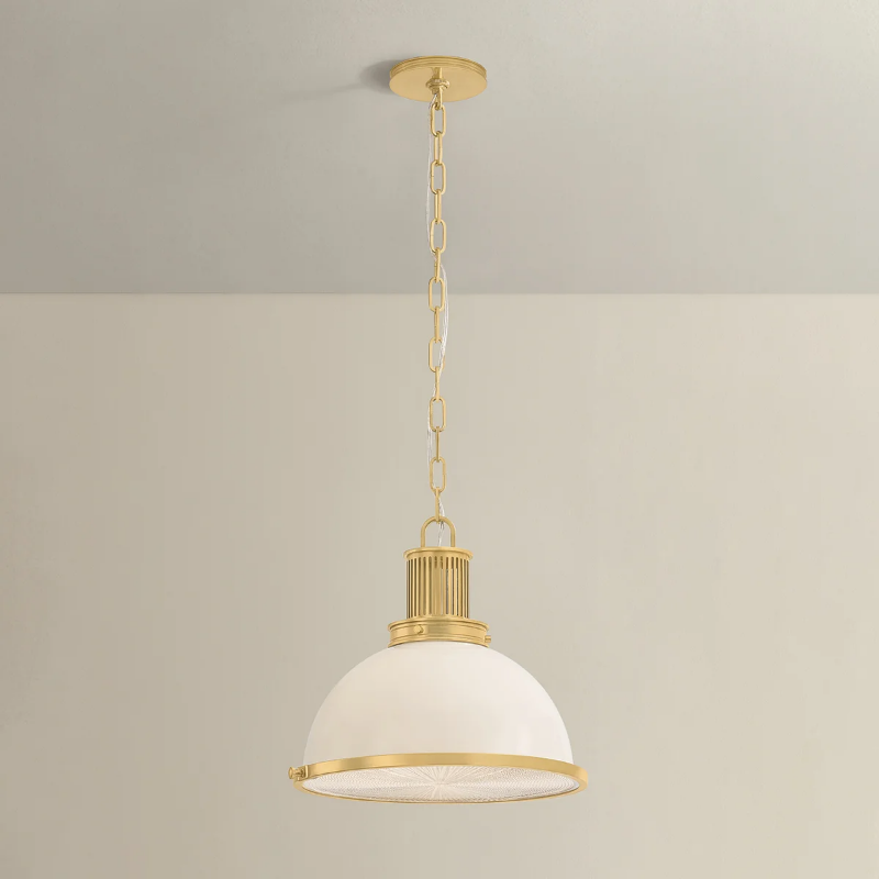 Hudson Valley 9315 Pinesbridge 1-lt 15" Pendant - Aged Brass