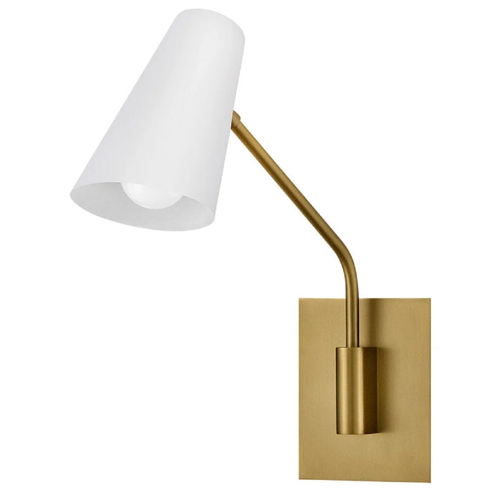 Hinkley 48310 Bray 1-lt 17" Tall LED Swing Arm Wall Sconce - Lacquered Brass/Chalk White