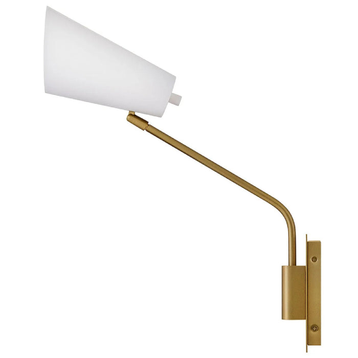 Hinkley 48310 Bray 1-lt 17" Tall LED Swing Arm Wall Sconce - Lacquered Brass/Chalk White