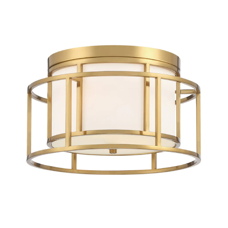 Crystorama 9590 Hulton 2-lt 15" Flush Mount - Luxe Gold