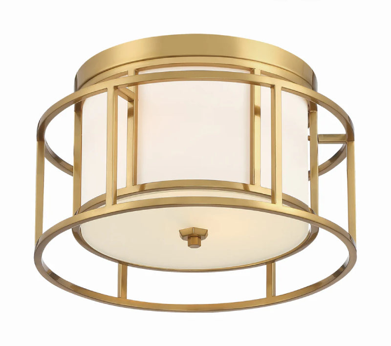 Crystorama 9590 Hulton 2-lt 15" Flush Mount - Luxe Gold