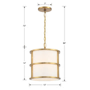 Crystorama 9593 Hulton 3-lt 13" Pendant