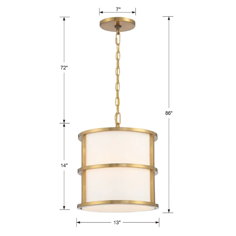 Crystorama 9593 Hulton 3-lt 13" Pendant