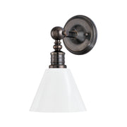 Hudson Valley 9901 Danes 1-lt 14" Tall Wall Sconce-Opal Glossy Glass