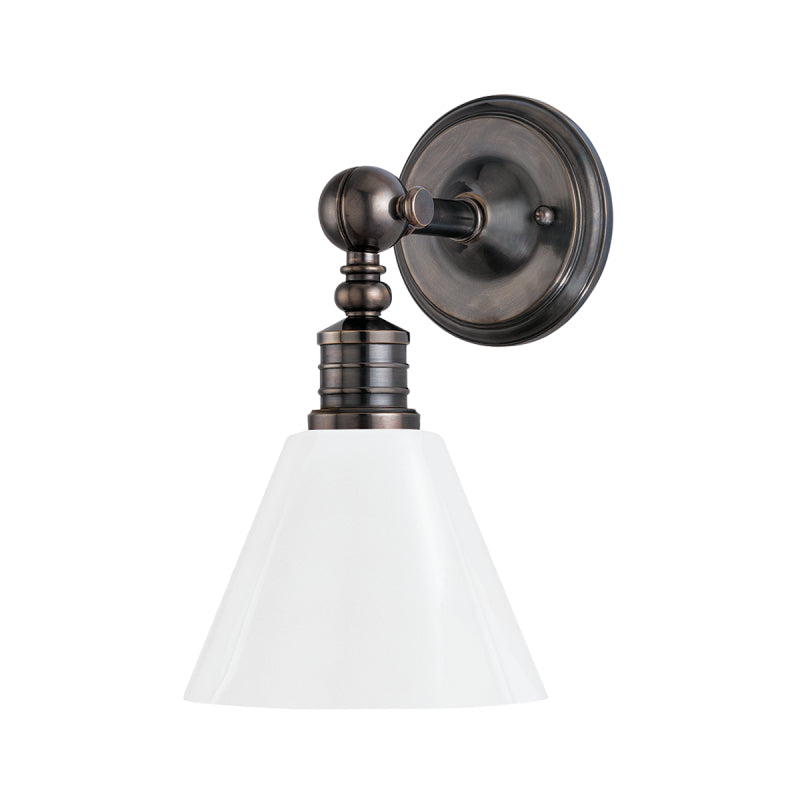 Hudson Valley 9901 Danes 1-lt 14" Tall Wall Sconce-Opal Glossy Glass