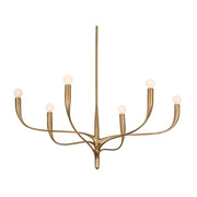 Hudson Valley 9606 Labra 6-lt 37" Chandelier-Patina Gold Leaf