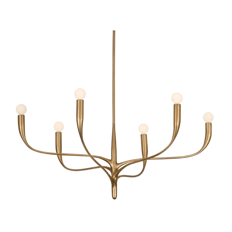 Hudson Valley 9606 Labra 6-lt 37" Chandelier-Patina Gold Leaf