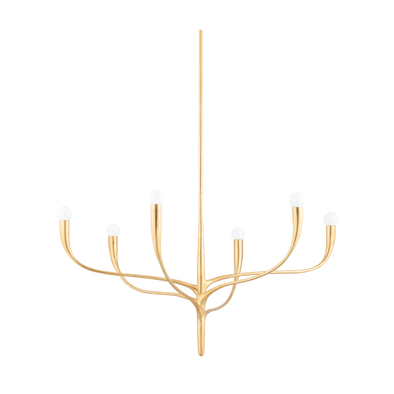 Hudson Valley 9606 Labra 6-lt 37" Chandelier-Vintage Gold Leaf