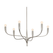 Hudson Valley 9606 Labra 6-lt 37" Chandelier-Warm Silver Leaf