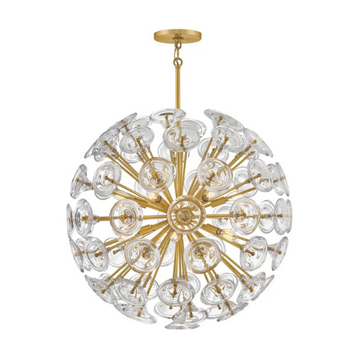 Fredrick Ramond FR46905 Maya 12-lt 30" LED Chandelier - Unlacquered Brass/Clear Glass