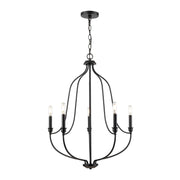 Millennium 98005 Senoia 5-lt 25" Chandelier - Matte Black