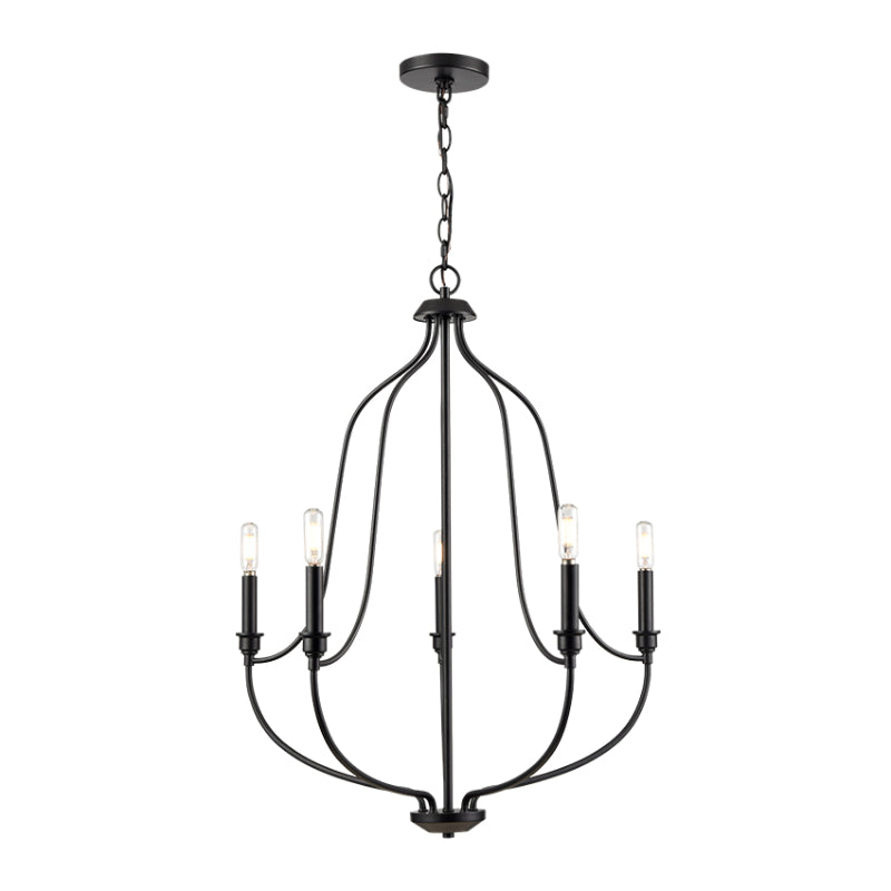 Millennium 98005 Senoia 5-lt 25" Chandelier - Matte Black