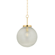 Hudson Valley 9917 Falls Mills 1-lt 16" LED Pendant - Aged Brass