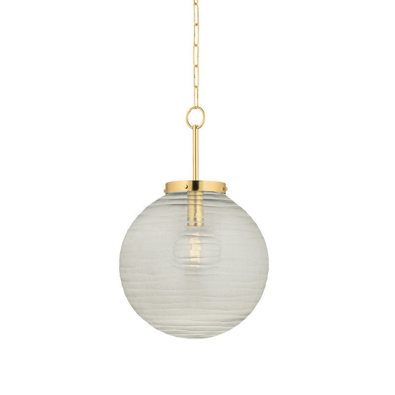 Hudson Valley 9917 Falls Mills 1-lt 16" LED Pendant - Aged Brass