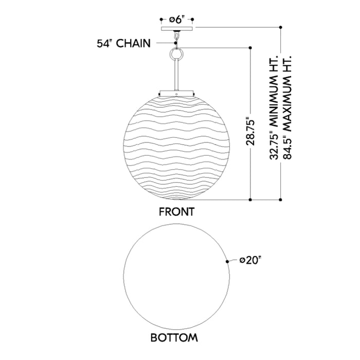 Hudson Valley 9920 Falls Mills 1-lt 20" Pendant