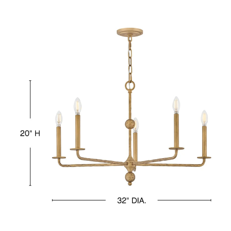 Hinkley 48624 Anika 5-lt 32" LED Chandelier