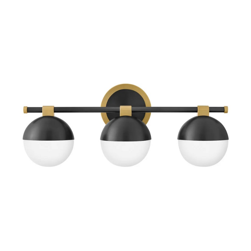 Hinkley 54563 Bowie 3-lt 23" LED Vanity - Lacquered Brass with Black accents