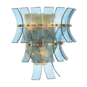 Crystorama ABI-2002-AG Abigail 3-lt 15" Tall Wall Sconce - Aged Brass/Blue