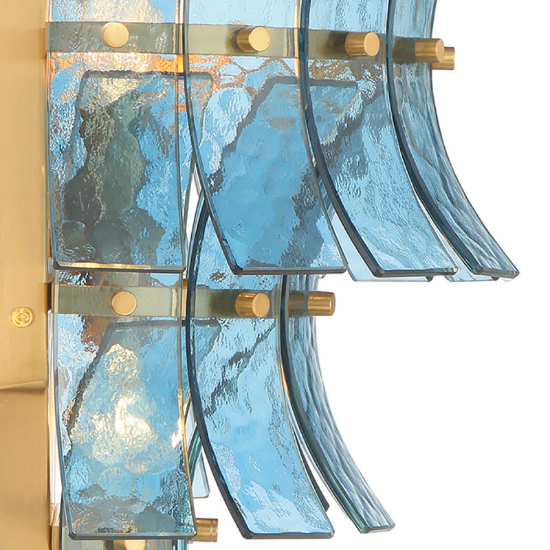 Crystorama ABI-2002-AG Abigail 3-lt 15" Tall Wall Sconce - Aged Brass/Blue