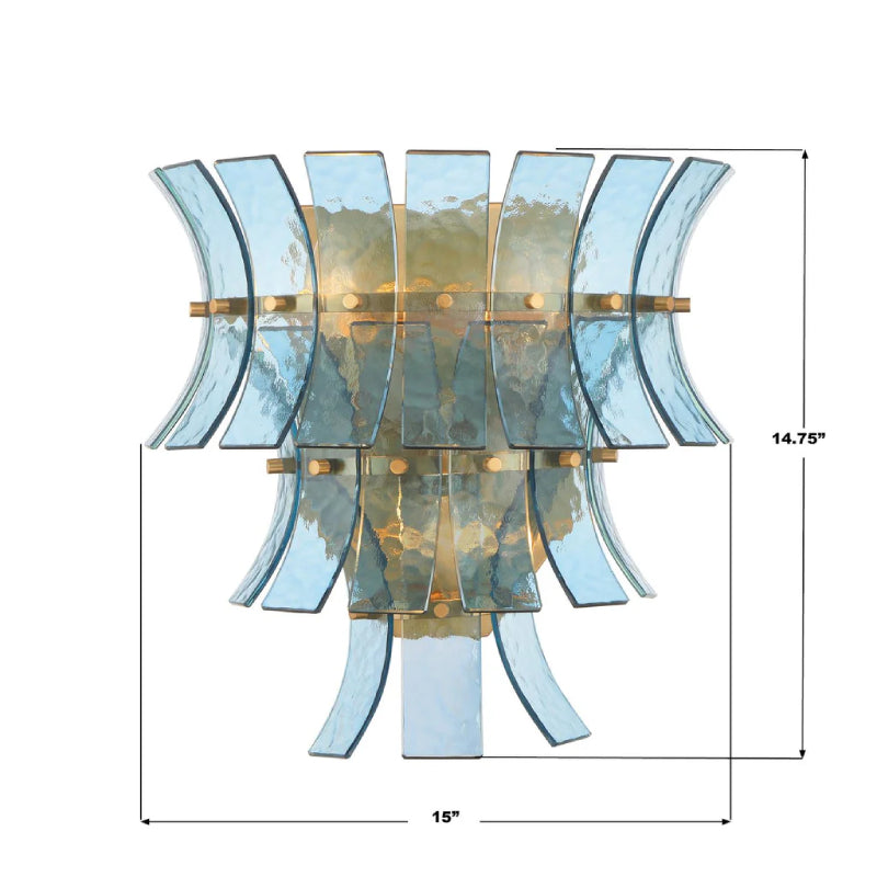 Crystorama ABI-2002-AG Abigail 3-lt 15" Tall Wall Sconce