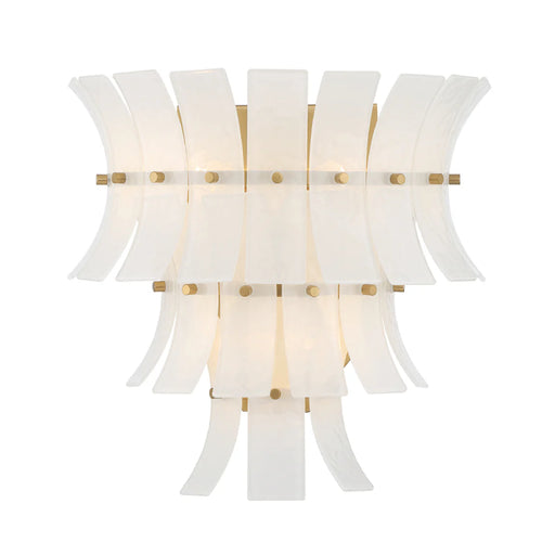 Crystorama ABI-2002-AG Abigail 3-lt 15" Tall Wall Sconce - Aged Brass/White