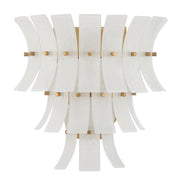Crystorama ABI-2002-AG Abigail 3-lt 15" Tall Wall Sconce - Aged Brass/White