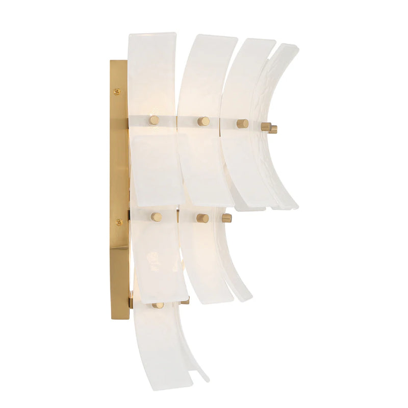 Crystorama ABI-2002-AG Abigail 3-lt 15" Tall Wall Sconce - Aged Brass/White