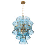 Crystorama ABI-2006-AG Abigail 13-lt 22" Chandelier - Aged Brass/Blue