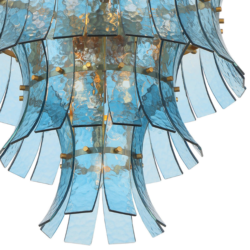 Crystorama ABI-2006-AG Abigail 13-lt 22" Chandelier - Aged Brass/Blue