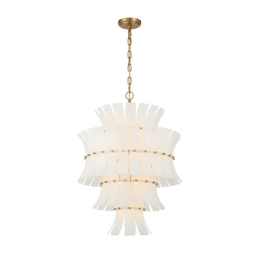 Crystorama ABI-2006-AG Abigail 13-lt 22" Chandelier - Aged Brass/White