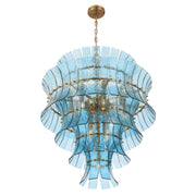 Crystorama ABI-2008-AG Abigail 21-lt 30" Chandelier - Aged Brass/Blue