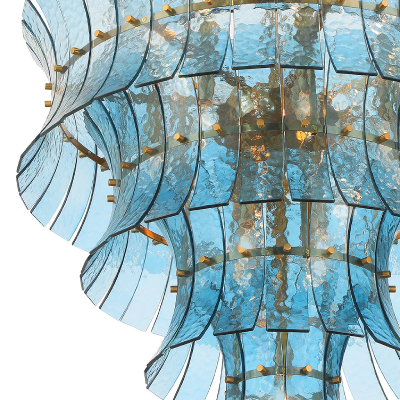 Crystorama ABI-2008-AG Abigail 21-lt 30" Chandelier - Aged Brass/Blue