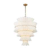 Crystorama ABI-2008-AG Abigail 21-lt 30" Chandelier - Aged Brass/White