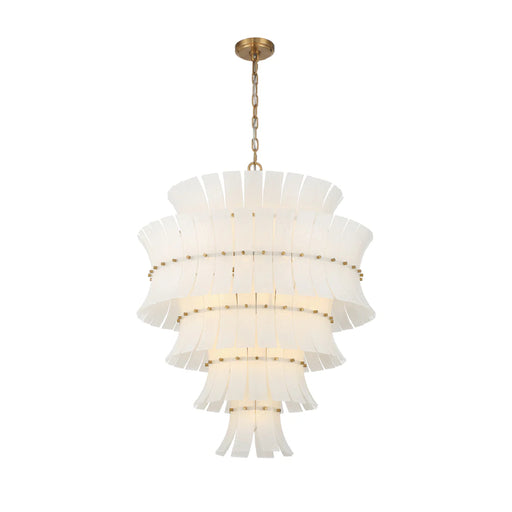 Crystorama ABI-2008-AG Abigail 21-lt 30" Chandelier - Aged Brass/White
