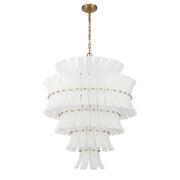 Crystorama ABI-2008-AG Abigail 21-lt 30" Chandelier - Aged Brass/White
