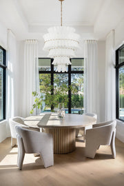 Crystorama ABI-2008-AG Abigail 21-lt 30" Chandelier - Aged Brass/White