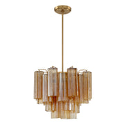Crystorama ADD-300 Addis 4-lt 18" Mini Chandelier - Aged Brass/Amber
