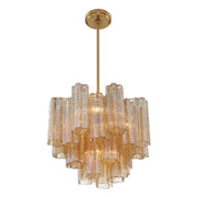 Crystorama ADD-300 Addis 4-lt 18" Mini Chandelier - Aged Brass/Amber