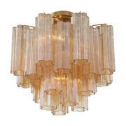Crystorama ADD-300-CEILING Addis 4-lt 18" Semi Flush Mount - Aged Brass/Amber