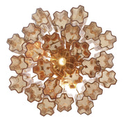 Crystorama ADD-300-CEILING Addis 4-lt 18" Semi Flush Mount - Aged Brass/Amber