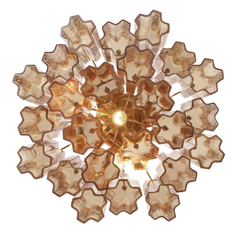 Crystorama ADD-300-CEILING Addis 4-lt 18" Semi Flush Mount - Aged Brass/Amber
