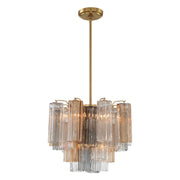 Crystorama ADD-300 Addis 4-lt 18" Mini Chandelier - Aged Brass/Autumn