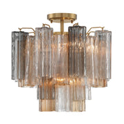 Crystorama ADD-300-CEILING Addis 4-lt 18" Semi Flush Mount - Aged Brass/Autumn