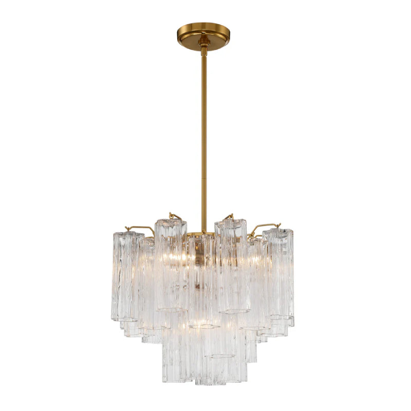 Crystorama ADD-300 Addis 4-lt 18" Mini Chandelier - Aged Brass/Clear