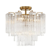 Crystorama ADD-300-CEILING Addis 4-lt 18" Semi Flush Mount - Aged Brass/Clear