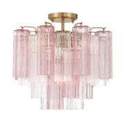 Crystorama ADD-300-CEILING Addis 4-lt 18" Semi Flush Mount - Aged Brass/Spring