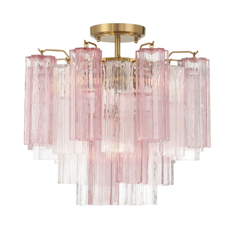 Crystorama ADD-300-CEILING Addis 4-lt 18" Semi Flush Mount - Aged Brass/Spring