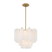 Crystorama ADD-300 Addis 4-lt 18" Mini Chandelier - Aged Brass/White
