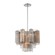 Crystorama ADD-300 Addis 4-lt 18" Mini Chandelier - Polished Chrome/Autumn